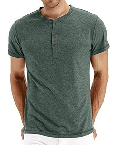 Men's 230g Polyester/Cotton Fleece Breathable <b>T</b>-<b>Shirts</b> Custom Slim Fitness <b>Half</b> <b>Sleeve</b> Button-Up Casual Front Logo US Size Solid - Product Image 5