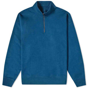 Pull-over en molleton doublé pour hommes, sweat-shirt en coton à col montant et imprimé solide, sweat-shirt ample à fermeture éclair pour hommes - Product Image 6