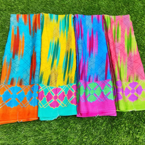 ผ้าแพรย่นสีสดใสผ้านิ่มพิมพ์ลายส่าหรีกับเสื้องานแต่งงานไร้น้ำหนักสไตล์โมเดิร์น - Product Image 1