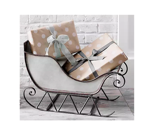 Nouveauté : Décoration de Noël en métal galvanisé, traîneau de Noël au fini rustique pour décoration extérieure - Product Image 5