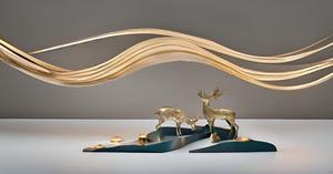 Decoración rústica para cabaña, par ecológico, estatuas de renos Art Deco, figuritas de animales del bosque de latón para decoración de cabina de Navidad - Product Image 4