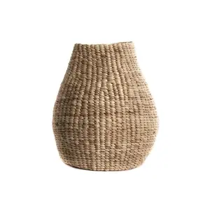 Home decor luxury high quality new straw decorative flower vases modern for dry flowers wheat straw vase