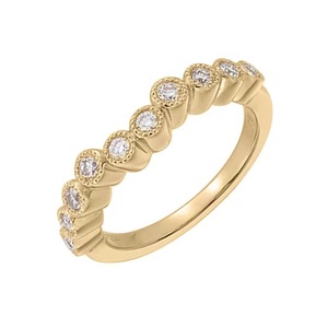 Bague de mariage incurvée en diamant de laboratoire certifié étincelant avec sertissage à griffes en or massif 14K F-VS2, produit fait main - Product Image 1