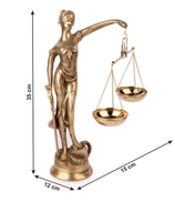 Statue de Thémi, déesse de la Justice / Dame de la Justice à yeux bandés en laiton avec finition antique, hauteur 14 pouces, décoration de ferme