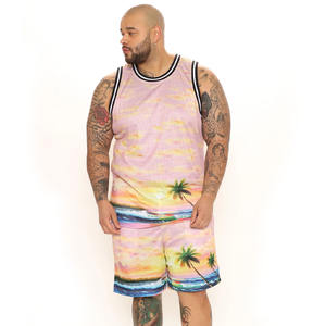 Ensemble d'entraînement décontracté Ensemble de shorts deux pièces Maillots de sport de meilleure qualité pour hommes Vêtements de fitness Ensemble débardeurs et shorts unis - Product Image 5