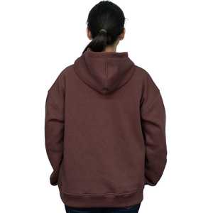 Sudaderas con capucha de algodón 100% informales de lana estampadas y sólidas para mujer ropa de calle cálida de invierno prendas de vestir exteriores de moda Choclate Brown - Product Image 3