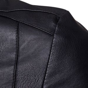 <b>Mens</b> Black <b>Leather</b> <b>Jacket</b> | PU <b>Faux</b> <b>Leather</b> Zip-Up Biker <b>Jacket</b> | Slim Fit Casual Outerwear | OEM Wholesale - Product Image 3