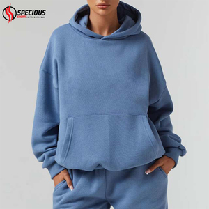 Survêtements décontractés à capuche de haute qualité, taille personnalisée, streetwear, survêtements de jogging, pull oversize pour femmes, 100% coton, coupe ample - Product Image 6