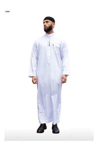 Mode Offre Spéciale simple vierge OEM musulmans islamiques saoudiens Thobe pour hommes robe islamique vêtements islamiques pour hommes à manches longues Thobes pour hommes - Product Image 3