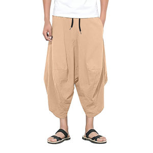 Men Harem Pants <b>Drop</b> <b>Crotch</b> Pants Heavyweight Cotton Made Men's Sweat <b>Drop</b> <b>Crotch</b> Pants - Product Image 4