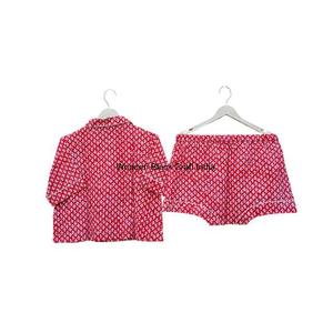 ชุดนอนสั้นสไตล์วินเทจสำหรับผู้หญิงชุดชุดนอนจิงโจ้ผ้าฝ้ายทำมือพิมพ์ลายจุดสไตล์อินเดียทำด้วยมือสำหรับฤดูใบไม้ร่วง - Product Image 6