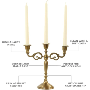 Fournisseurs en gros de bougeoir candélabre en métal à 3 bras en métal bougeoir en laiton au prix le moins cher - Product Image 6