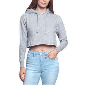 Sweat à capuche personnalisé Tie Dye Crop Top pour femmes doux 100% coton sérigraphie design décontracté sweat à capuche court pour l'hiver - Product Image 4