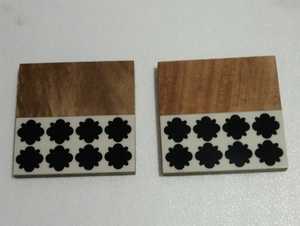 Nuevo Diseño Moderno, Juego de 4 Posavasos de Resina y Madera con Soporte - Product Image 2
