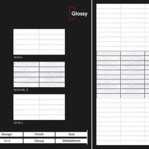 Carreaux muraux en céramique 300x600mm pour maison moderne, salle de bain, cuisine, finition brillante, mate, effet sucre, design mural intérieur luxueux - Product Image 1