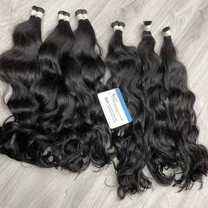 Extensions de cheveux vierges bruts vietnamiens de qualité supérieure, naturellement ondulés, pour tresses, cheveux humains non traités, lots sans trame - Product Image 4