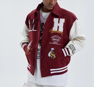 Custom Chenille Embroidery <b>Patch</b> Oversized Letterman Varsity <b>Jacket</b> Mens Outerwear College Baseball <b>Jacket</b> for Men - Product Image 3