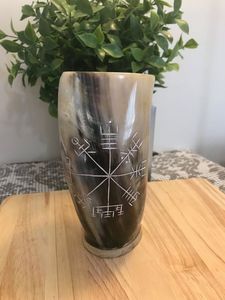 Cuerno para beber vikingo hecho a mano de cuerno Real Natural pulido de la mejor calidad hecho por artesanía de exportación de la India - Product Image 2