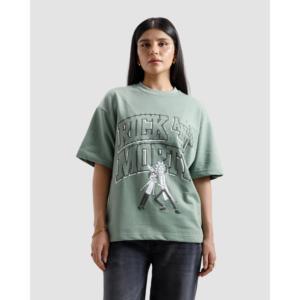 T-shirt en jersey 100% coton - Coupe ample unisexe 220 GSM Vert sauge Manches courtes - Product Image 6