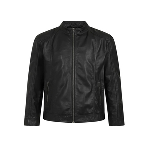 New fashionable Black Leather Jacket Factory Price Made With Genuine Leather Sheep Skin Black Shinny Color Slim Fit Leather 2024 - Product Image 1