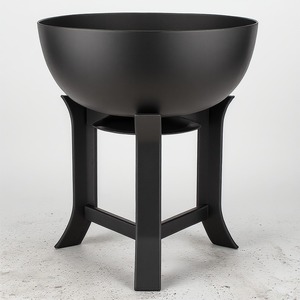 Brasero extérieur moderne en métal avec finition thermolaquée pour des espaces paysagers élégants, offrant chaleur et impact visuel premium - Product Image 3