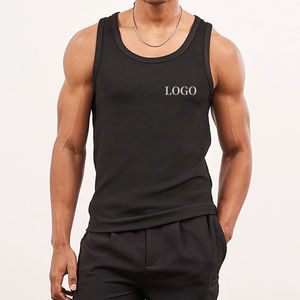 Custom Muscle Stringer Fitness Tank <b>Top</b> Blank <b>Sleeveless</b> High Quality Spandex/Cotton Eco-Friendly Breathable Tight Ribbed Men - Product Image 3
