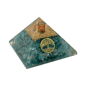 Vente en gros Fait à la main aigue-marine orgone pyramide agate pierre précieuse matériel pour la gorge chakra guérison calme clarté décoration de la maison - Product Image 1