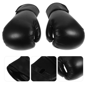 ถุงมือชกมวยหนังวัวสีทองผูกเชือกถุงมือฝึกชกมวยสำหรับผู้ใหญ่ - Product Image 3
