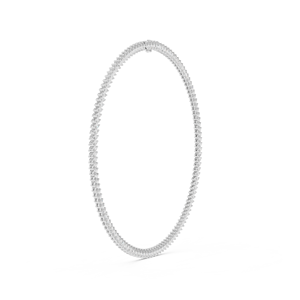 Collar de tenis de oro blanco de 10K con diamantes cultivados en laboratorio, corte marquesa imperial, chapado en rodio, de lujo, modelo Eterna V-Set - Product Image 4