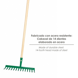 Rastrello da Giardino 14 Denti con Manico in Legno 130 Cm. - Product Image 3