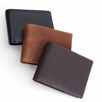 Dompet ramping kulit PU ukiran kustom desain Perancis tempat kartu kredit perlindungan RFID minimalis pria hadiah personal