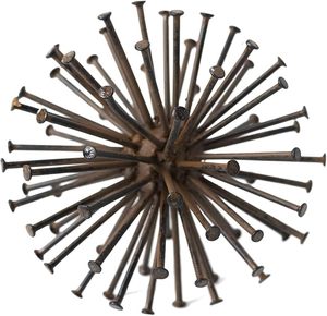 Elegante hierro oxidado Metal Starburst escultura Spike geométrico erizo decoración bola para estanterías mesas sala de estar hogar decorativo - Product Image 3