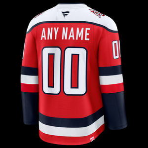 Jersey de Hockey personalizado rojo azul marino y blanco para hombre, ropa deportiva ligera de manga larga con retazos, camiseta de entrenamiento atlético cómoda - Product Image 3