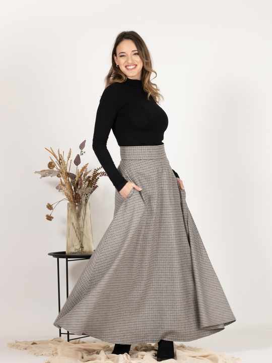 Vintage Split Girls Skirt Winter Matching Sweater Mid Length Korean having best Style High Waist Slim Wrap Hip A-line Skirt