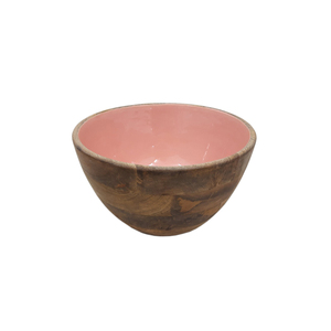 Bol de service de nourriture en bois de forme ronde en émail fini naturel pour la table à manger de cuisine bols de service de nourriture faits à la main en vrac - Product Image 3