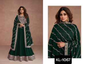 Designer indien pakistanais Salwar Kameez costume indien porter Georgette fil broderie main travail robes fête porter Net Saree - Product Image 3