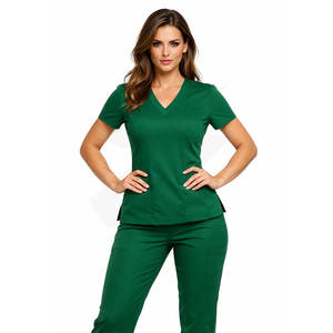 Ensemble d'uniformes médicaux vert pour infirmières, vêtements médicaux respirants, prix d'usine - Product Image 3