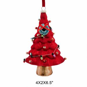 Adornos Navideños de Cristal Rojo Clásicos Hechos a Mano de Lujo, Bolas Brillantes y Decoraciones Colgantes para las Fiestas - Product Image 1