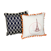 Housses de coussin personnalisées OEM modernes carrées, écologiques, réversibles, en coton et rembourrage en polyfill, avec fermeture enveloppe |   Maison multicolore
