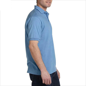 T-shirt en jersey tricoté pour homme, été, uni, broderie logo sur le devant, 100% coton, durable, respirant, manches courtes, tissu 220g - Product Image 2