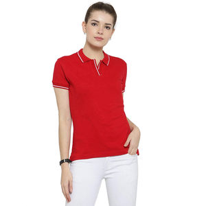 2025 camiseta de Polo personalizada para mujer 100% algodón transpirable tejido de punto acanalado cuello vuelto estilo Casual espacio de Venta caliente - Product Image 1