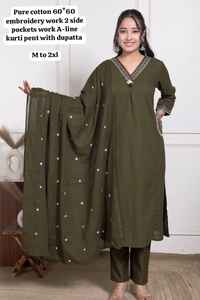 <b>Women</b> Elegant Embroidery Indian Pakistani Suit <b>set</b> with pocket Office Vacation Wear-Wholesale Cord <b>Set</b> Print Ethnic Kurti Modest - Product Image 3