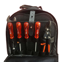 Zaino Portautensili CSPS Impermeabile Nero in Poliestere con Ruote e Chiusura, Alta Capacità 25L, 36x21x49cm, Capacità 25kg, Cinghie Regolabili, OEM