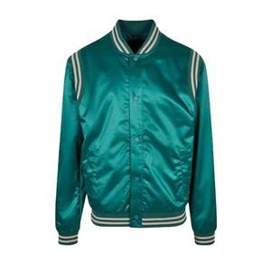 แจ็กเก็ตเบสบอลผ้าซาตินแขนยาวปักโลโก้ทีมบาสเก็ตบอลผ้ากำมะหยี่ - Product Image 6