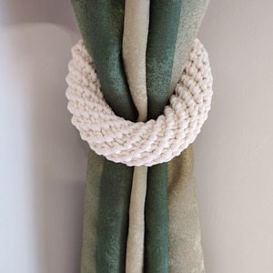 Embrasses à rideaux Épais Blanc en coton naturel Embrasses en corde Eco Friendly Touch Home Decor - Product Image 1