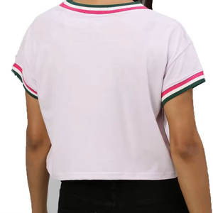 Personalizado de gran tamaño gris en blanco liso perder ajuste Sexy fino Crop Top camisetas atléticas Spandex gimnasio recortado camiseta Mujer - Product Image 5