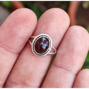 Handmade 925 Sterling <b>Silver</b> Boho <b>Ring</b> with Natural <b>Garnet</b> Gemstone Women's Gift <b>Garnet</b> <b>Silver</b> <b>Ring</b> - Product Image 5