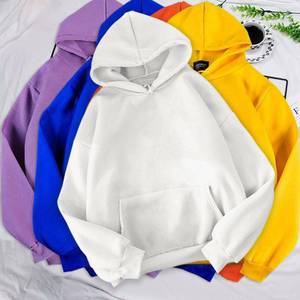 Sudaderas con capucha lisas de lana de otoño para mujer, sudaderas holgadas de manga larga de gran tamaño, sudaderas con capucha estampadas informales de moda personalizadas - Product Image 3