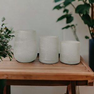 Vasos de vidrio de vela de alta calidad para el hogar y el jardín blancos transparentes únicos, linternas y tarros con trabajo de mosaico hecho a mano en la India - Product Image 3