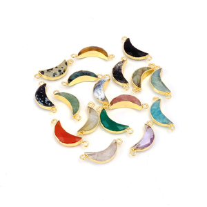 Flocon de neige obsidienne or électrolytique croissant demi-lune 6x16mm Double caution résultats bijoux à bricoler soi-même faisant des composants connecteurs - Product Image 6